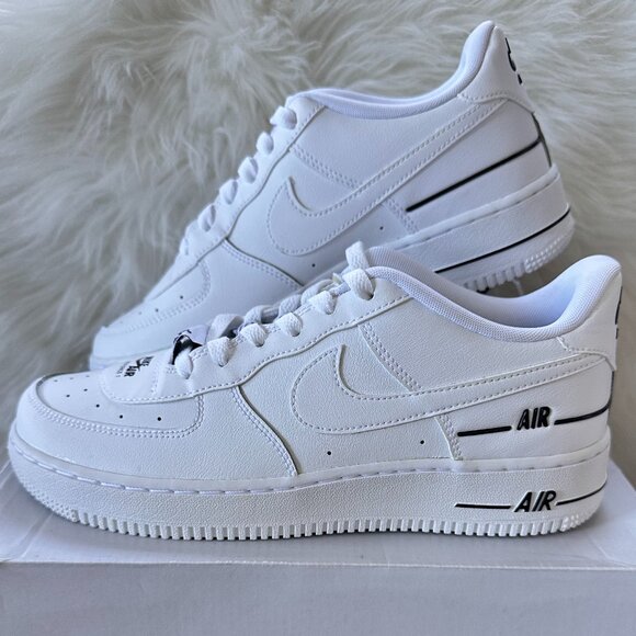 Nike Air Force 1 LV8 3 Low Multiple Logo White GS 7Y / CJ4092-100 - Picture 1 of 7